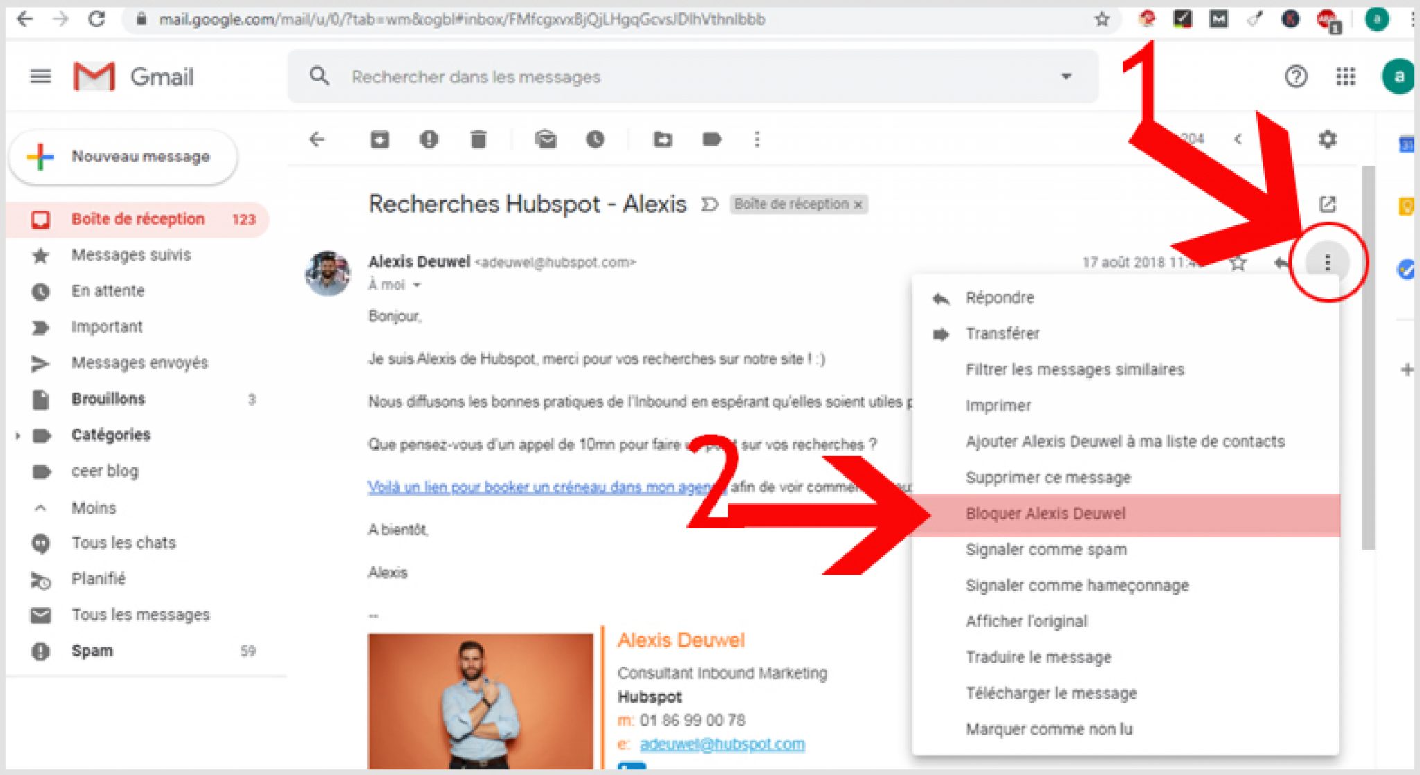 comment bloquer un email