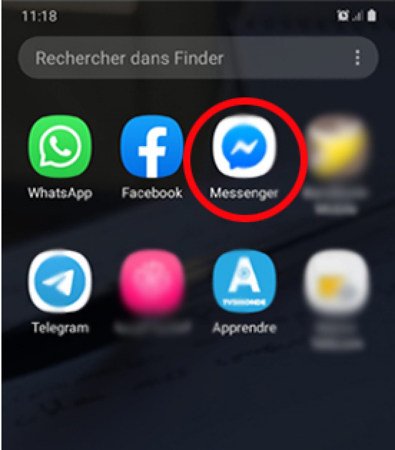 comment mettre messenger sur l écran d accueil